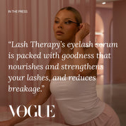 Lash Therapy Australia eyelash serum featured in Vogue for nourishing and strengthening lashes
