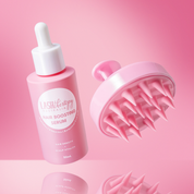 Lash Therapy Australia hair boosting serum with pink scalp massager for thicker, healthier hair.